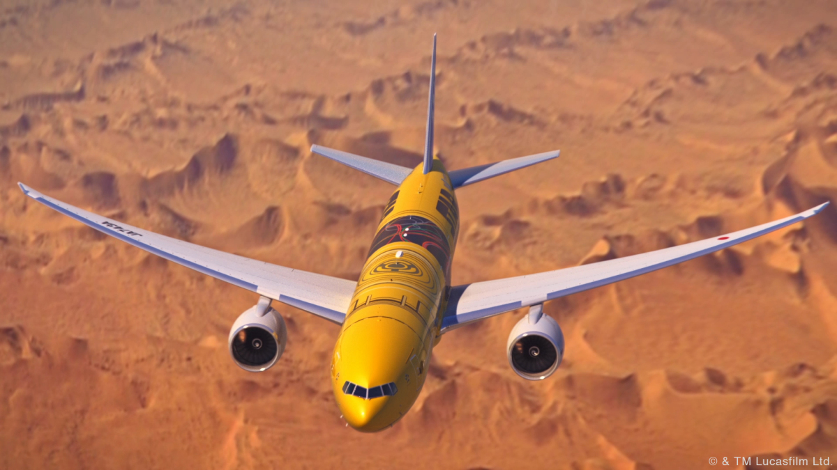 レア！C-3PO ANAJETモデル スターウォーズ  飛行機 ANA、C-3POの777特別塗装機 17年3月から国内線