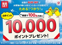 ニュース画像：dポイントカード利用で1万ポイントが当たる、全国のBLUE SKYで