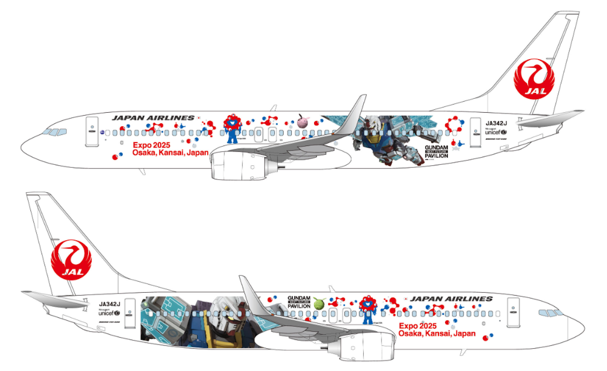 JAL機に「ガンダムJET」登場！ミャクミャクとコラボ 3月3日から国内線