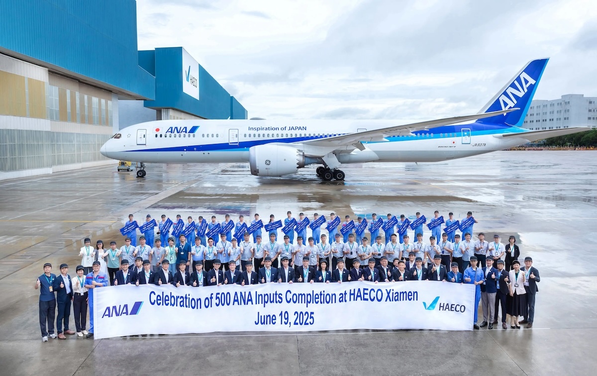 HAECO ボーイング787-9「JA937A」で、ANA向け機体整備500機達成