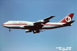 マレーシア航空 B747航空機モデル　特別塗装「ハイビスカス」全長約47センチ JFox Models 747-400 マレーシア航空 特別塗装 「ハイビスカス