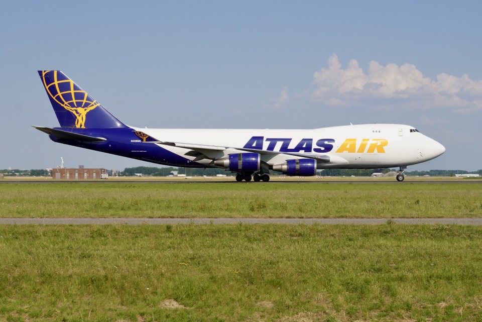 アトラス航空 Boeing 747-400 N408MC アムステルダム