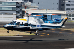 T spotterさんが、東京ヘリポートで撮影した朝日航洋 S-76Cの航空フォト（飛行機 写真・画像）