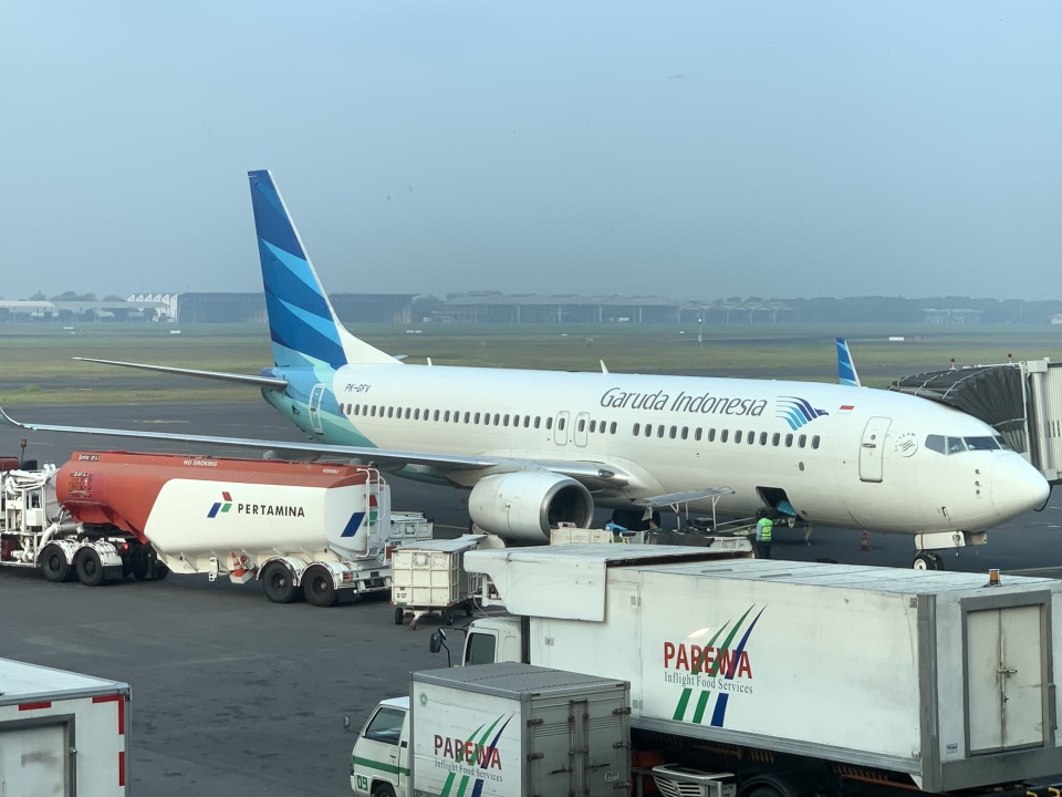 ガルーダ・インドネシア航空 Boeing 737-800 PK-GFV ジュアンダ