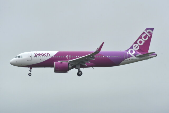 ピーチ⑥ 1/150 A320-214 ピーチ Fly Peach to AMAMI JA08VA [PA210006