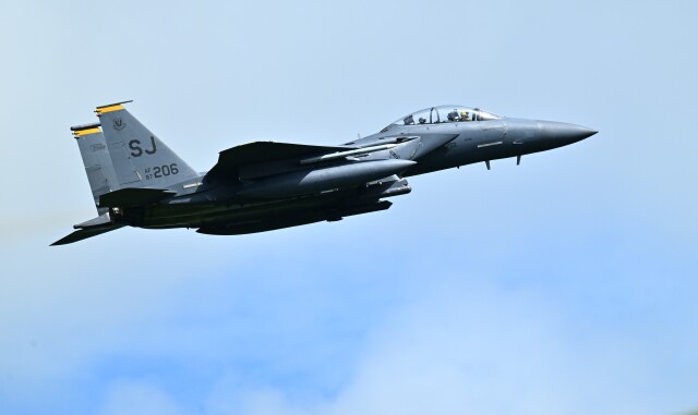 オカリンさんが、嘉手納飛行場で撮影したアメリカ空軍 F-15E Strike Eagleの航空フォト（飛行機 写真・画像）