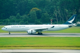 SFJ_capさんが、シンガポール・チャンギ国際空港で撮影したキャセイパシフィック航空 A330-343Xの航空フォト（飛行機 写真・画像）