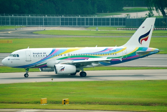 SFJ_capさんが、シンガポール・チャンギ国際空港で撮影したバンコクエアウェイズ A319-132の航空フォト（飛行機 写真・画像）