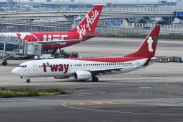 k-spotterさんが、関西国際空港で撮影したティーウェイ航空 737-8KNの航空フォト（飛行機 写真・画像）