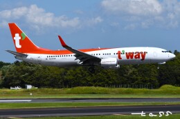 tassさんが、成田国際空港で撮影したティーウェイ航空 737-8ASの航空フォト（飛行機 写真・画像）