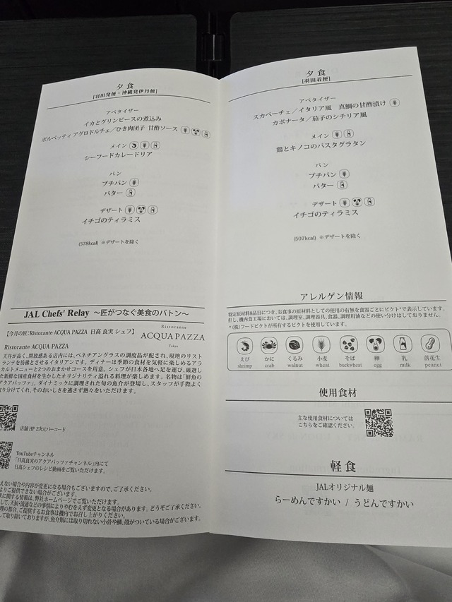 JL518の搭乗レビュー写真